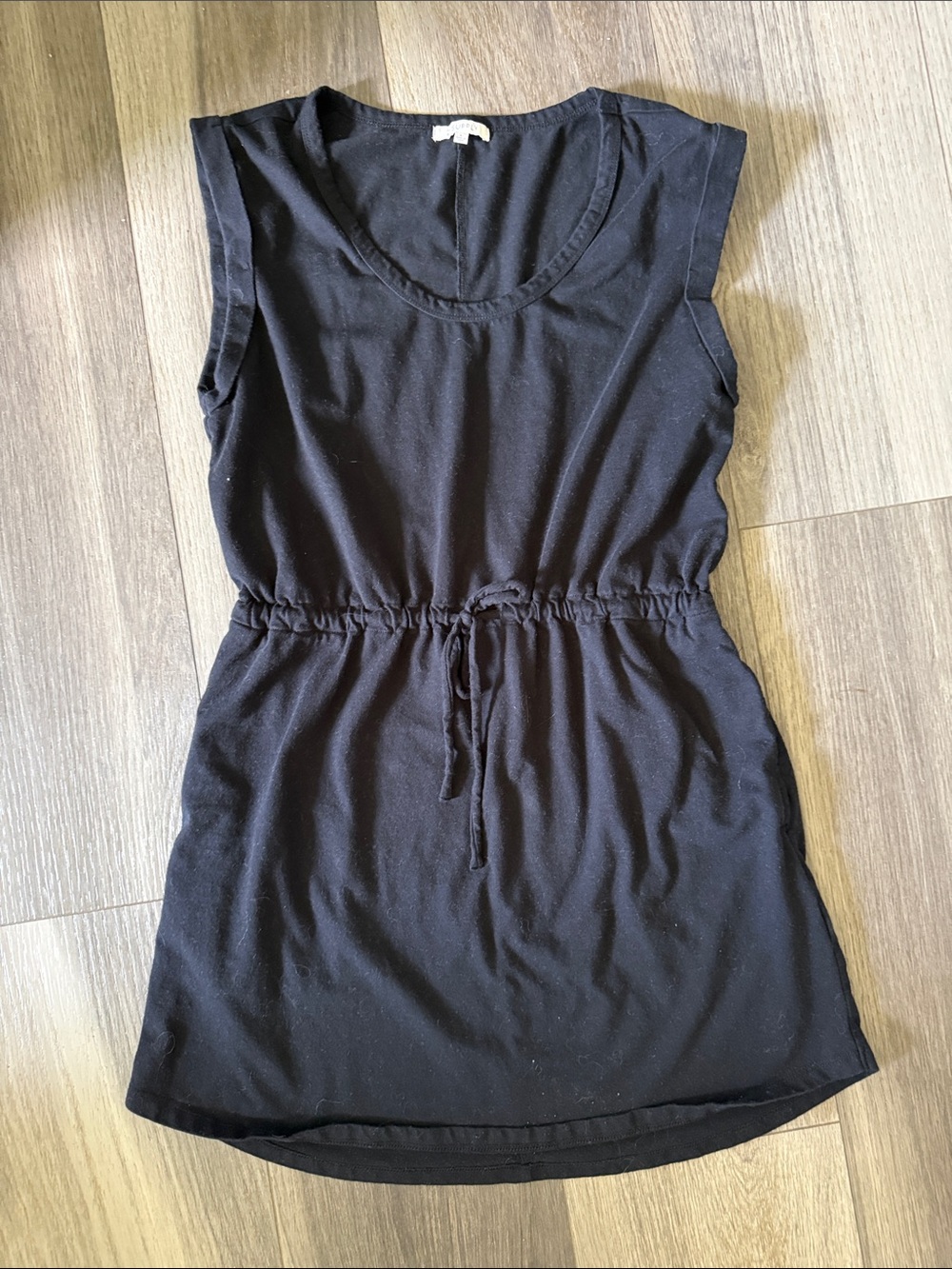 Z Supply Black Midi Drawstring Waist Dress